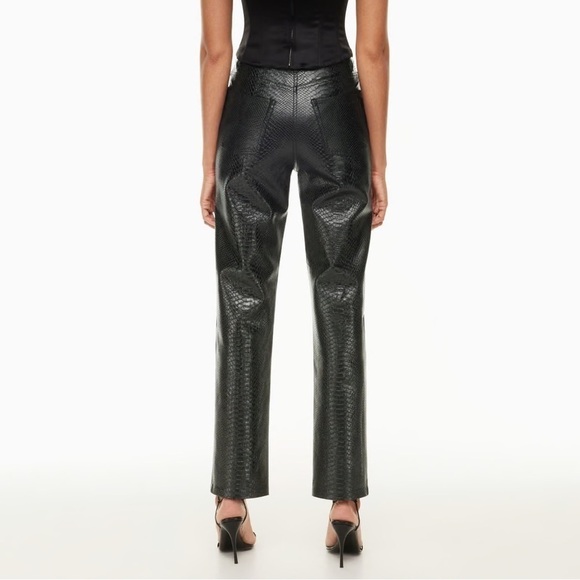 Wilfred Aritzia Melina High Rise Black Faux Leather Straight Pants Womens 10 - Picture 7 of 7